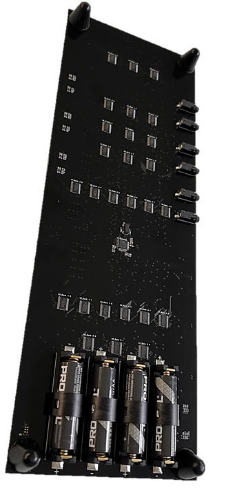 Bottom side view of LED Cribbage Board