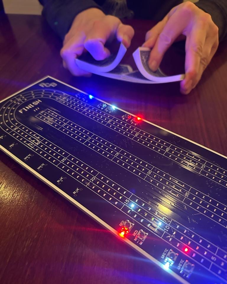 Light up crib board in action